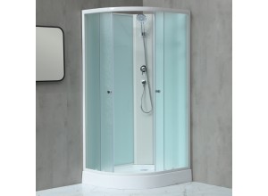 MILD AS-Pravý 100x80 WHITE Sprchový box asymetrický s nízkou akrylátovou vaničkou