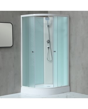 MILD AS-Pravý 100x80 WHITE Sprchový box asymetrický s nízkou akrylátovou vaničkou