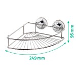 12020000 Police rohová nerezová - chrom, š. 249 mm, v. 94 mm, hl. 249 mm