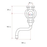 HABAT020 Baterie nástěnná páková pro beztlakové ohřívače vody