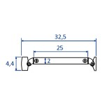 NEW-WG 25 Chrom Vzpěra rohová pevná