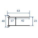 NEW - Rozšiřující profil 4 cm - chrom (Alfa, Beta)