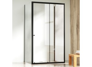 NICOL COMBI II Black 80x100x80 Čiré+Grape Sprchový kout s posuvnými dveřmi