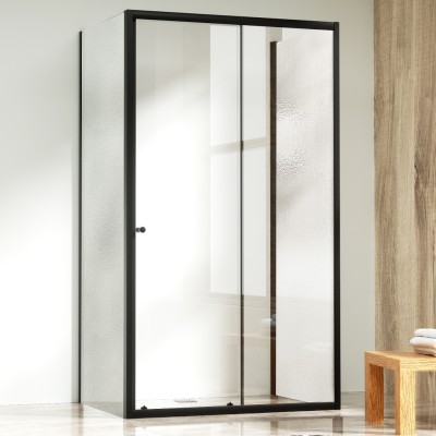 NICOL COMBI II Black 80x100x80 Čiré+Grape Sprchový kout s posuvnými dveřmi