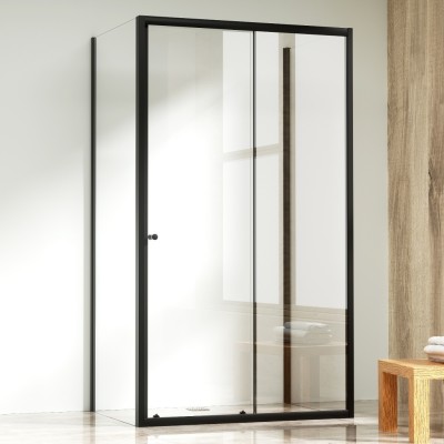 NICOL COMBI II Black 90x100x90 Čiré Sprchový kout s posuvnými dveřmi