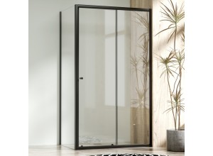 NICOL COMBI Black 100x100 čiré Sprchový kout s posuvnými dveřmi