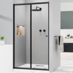 NICOL Black 110 čiré Sprchové posuvné dveře do niky černé