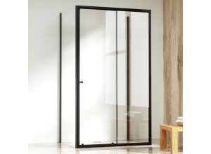 NICOL COMBI II Black 90x120x90 Čiré Sprchový kout s posuvnými dveřmi