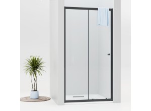 NICOL Black 120 čiré Sprchové posuvné dveře do niky černé