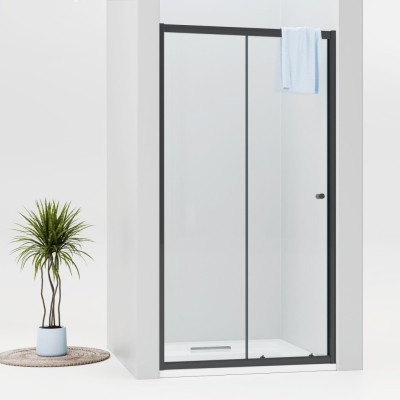 NICOL Black 150 čiré Sprchové posuvné dveře do niky černé