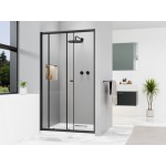 NICOL Black 95 čiré Sprchové posuvné dveře do niky černé