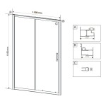 NICOL Chrom 100 grape Sprchové posuvné dveře do niky