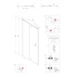 NICOL Chrom 115 grape Sprchové posuvné dveře do niky
