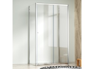 NICOL COMBI II Chrom 90x120x90 Čiré Sprchový kout s posuvnými dveřmi