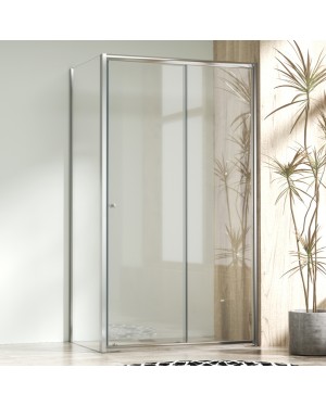 NICOL COMBI Chrom 140x70 čiré Sprchový kout s posuvnými dveřmi