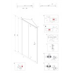 NICOL Chrom 150 grape Sprchové posuvné dveře do niky