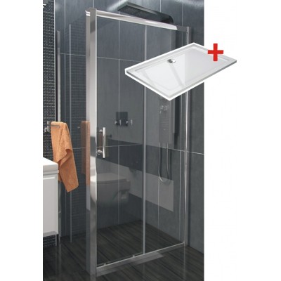 NICOL ROCKY 120x90 čiré Well sprchová zástěna obdélníková s mramorovou vaničkou