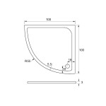 NOTRE ROCKY 100 BÍLÝ Sprchový box čtvrtkruhový s mramorovou vaničkou