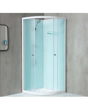 NOTRE ROCKY 80 BÍLÝ Sprchový box čtvrtkruhový s mramorovou vaničkou