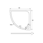 NOTRE ROCKY 80 BÍLÝ Sprchový box čtvrtkruhový s mramorovou vaničkou