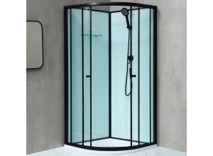 NOTRE ROCKY 80 ČERNÝ Sprchový box čtvrtkruhový s mramorovou vaničkou