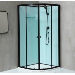 NOTRE ROCKY 80 ČERNÝ Sprchový box čtvrtkruhový s mramorovou vaničkou