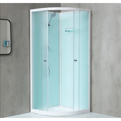 NOTRE ROCKY 90 BÍLÝ Sprchový box čtvrtkruhový s mramorovou vaničkou