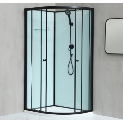 NOTRE AS-L ROCKY 100x80 ČERNÝ Sprchový box asymetrický - levé provedení