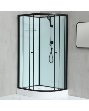 NOTRE AS-L 100x80 ČERNÝ Sprchový box asymetrický - levé provedení