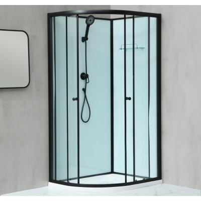 NOTRE AS-P ROCKY 100x80 ČERNÝ Sprchový box asymetrický - pravé provedení