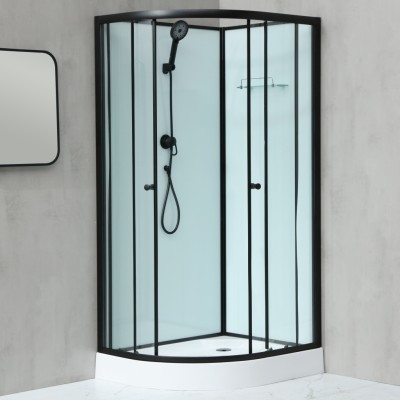 NOTRE AS-P 100x80 ČERNÝ Sprchový box asymetrický - pravé provedení