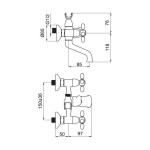 VENEZIA V-1 CROSS baterie vanová nástěnná