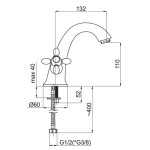 VENEZIA V-2 CROSS baterie umyvadlová stojánková