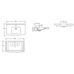 YENI 65 Olsen-Spa Umyvadlo nástěnné 65 cm