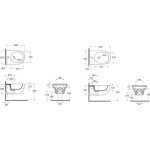 VOALA Závěsný bidet, 460 x 350 x 245 mm