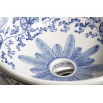 PRIORI keramické umyvadlo na desku, O 41 cm, bílá s modrým vzorem