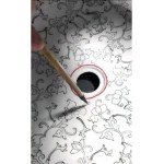 PRIORI keramické umyvadlo na desku, O 41 cm, bílá s modrým vzorem