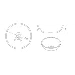 PRIORI keramické umyvadlo na desku, O 41 cm, bílá s modrým vzorem