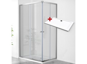 POINT ROCKY 100x80 Clear Obdélníkový sprchový kout s mramorovou vaničkou