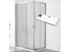 POINT ROCKY 100x80 Grape Obdélníkový sprchový kout s mramorovou vaničkou