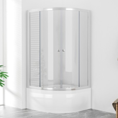 POINT SAP 100x80 Clear Asymetrický sprchový kout s vysokou vaničkou, levé provedení