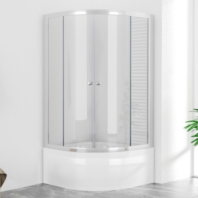 POINT SAP 100x80 Clear Asymetrický sprchový kout s vysokou vaničkou, pravé provedení