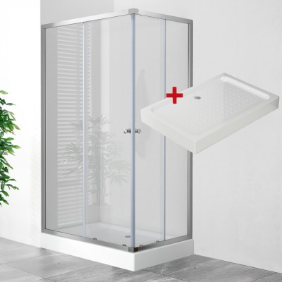 POINT LOR 120x80 Clear Obdélníkový sprchový kout s akrylátovou vaničkou