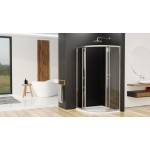 POINT ROCKY 80 Clear Čtvrtkruhový sprchový kout s mramorovou vaničkou