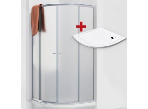 POINT ROCKY 80 Grape Čtvrtkruhový sprchový kout s mramorovou vaničkou