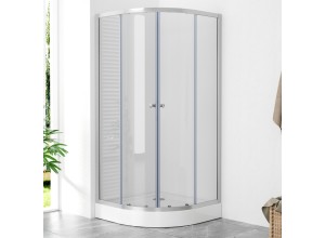 POINT AQUA 90 Clear Čtvrtkruhový sprchový kout s akrylátovou vaničkou a sifonem ZDARMA