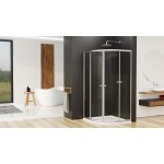 POINT ROCKY 90 Clear Čtvrtkruhový sprchový kout s mramorovou vaničkou