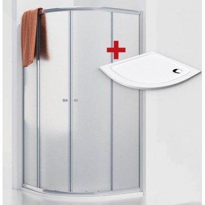 POINT ROCKY 90 Grape Čtvrtkruhový sprchový kout s mramorovou vaničkou