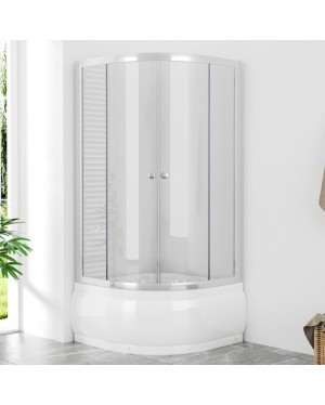 POINT SAP 90 Clear Čtvrtkruhový sprchový kout s vysokou vaničkou