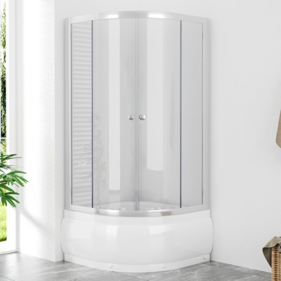 POINT 90x90/170 Clear Čtvrtkruhová sprchová zástěna snížená